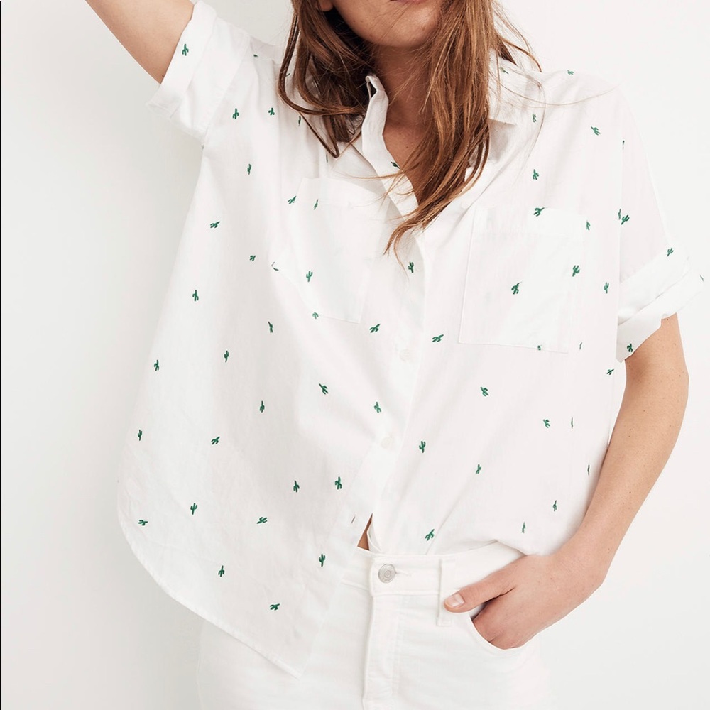 Madewell Embroidered Cactus Courier Shirt